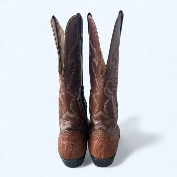 Nocona Men’s Western Cowboy Boots Brown Leather Classic Stitching 786550 Size  9 - Picture 9 of 15
